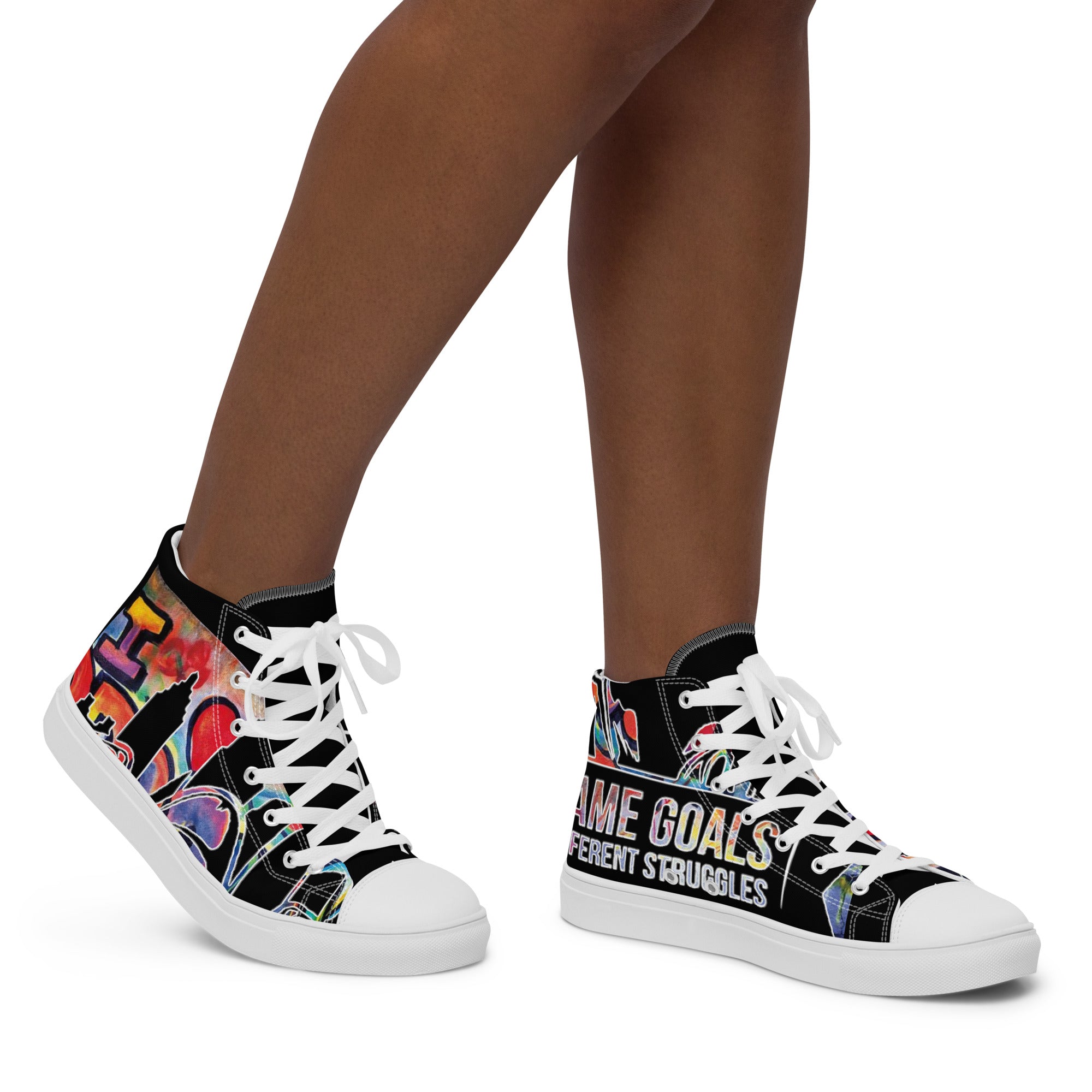 Same Goals Different Struggles Women’s high top canvas shoes