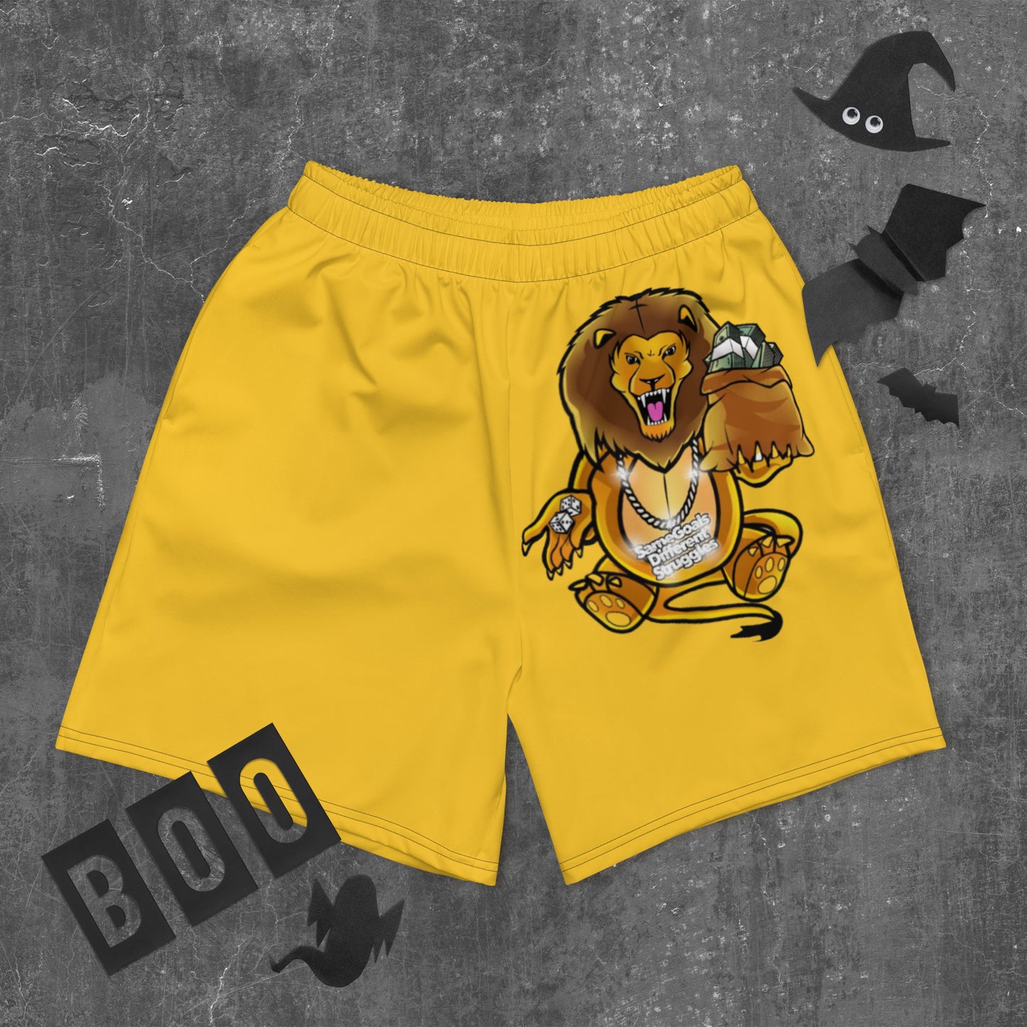 Same Goals Different Struggles Yellow Men's Recycled Athletic Shorts